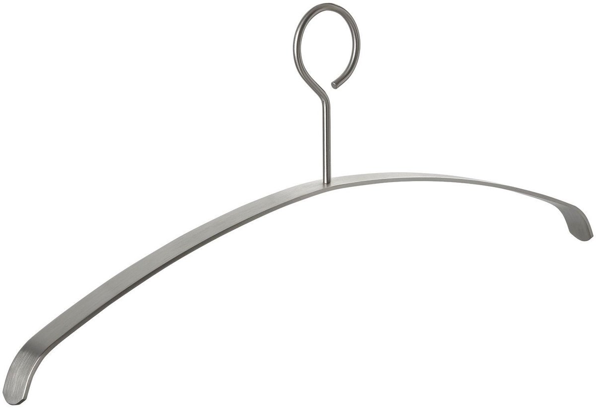 SOTECH Kleerhanger echt geborsteld roestvrij staal 455 x 20 x 185 mm met gesloten oogje Kleerhanger Hanger voor kapstok