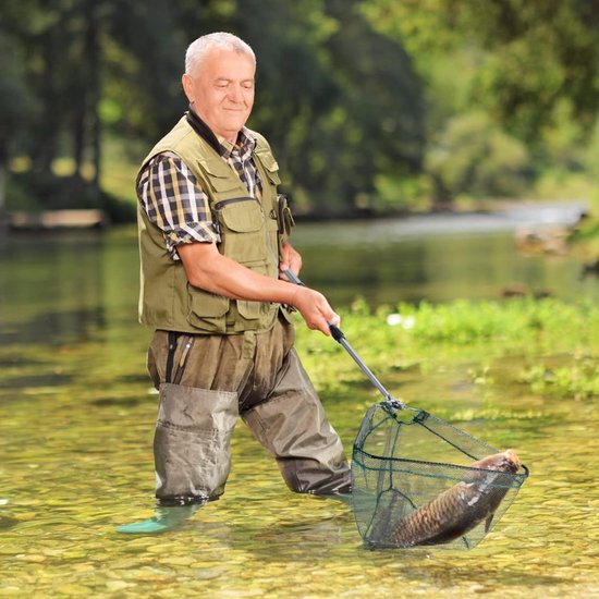 Fishing schepnet met rubberen coating - 3 niveaus klapschepnet van nylon - visliefhebbers - kinderen - volwassenen van Prorex — afbeelding 3