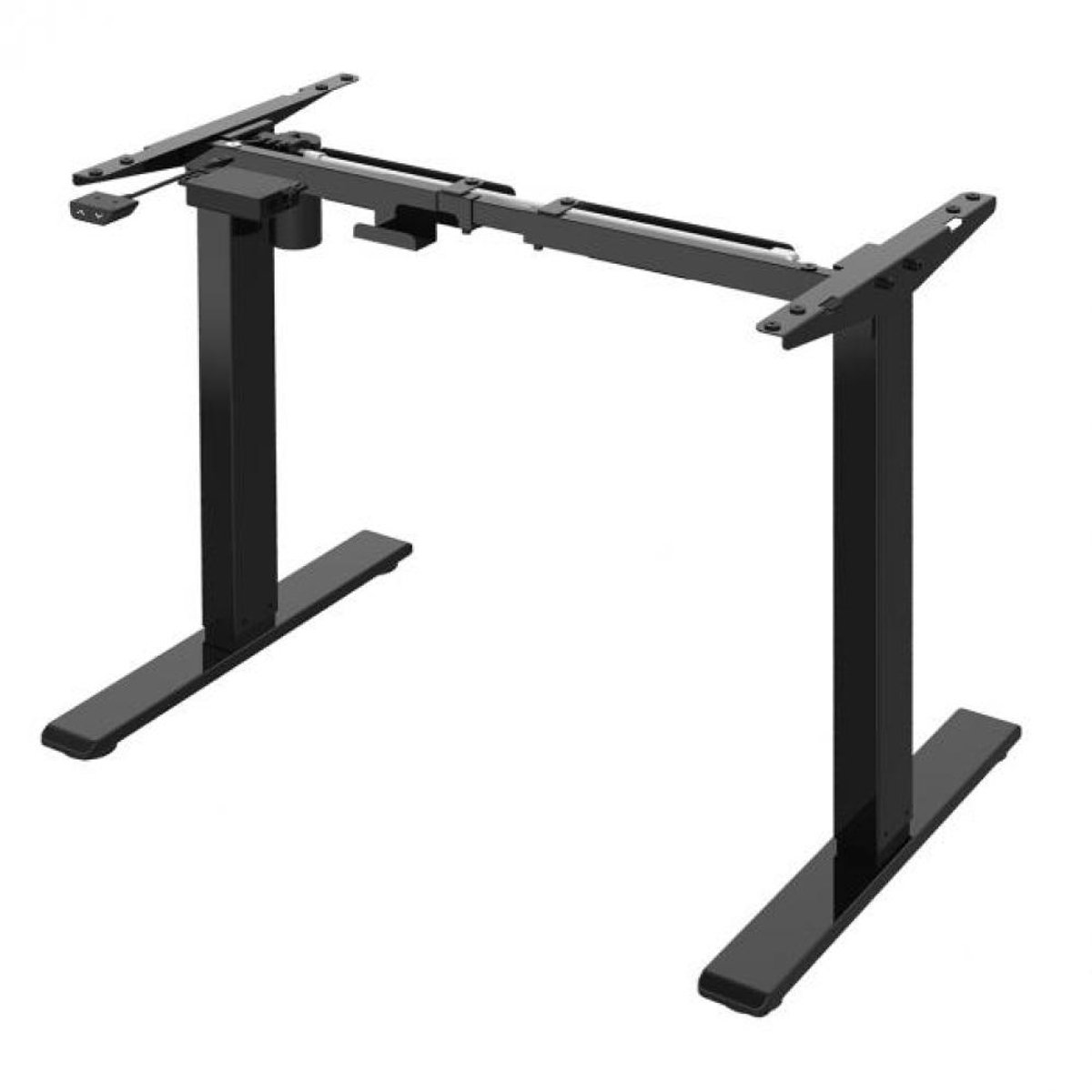 FLE - Hoogwaardig zit-sta bureau max 120 cm breed zwart gepoedercoat elektrisch verstelbaar van 71 tot 120 cm