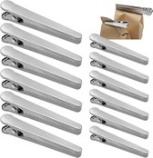 Muyohix 12 Stuks Roestvrijstalen Sluitklemmen – Herbruikbare Zakclips Voor Keuken, Kantoor En Meer (77 Mm)
