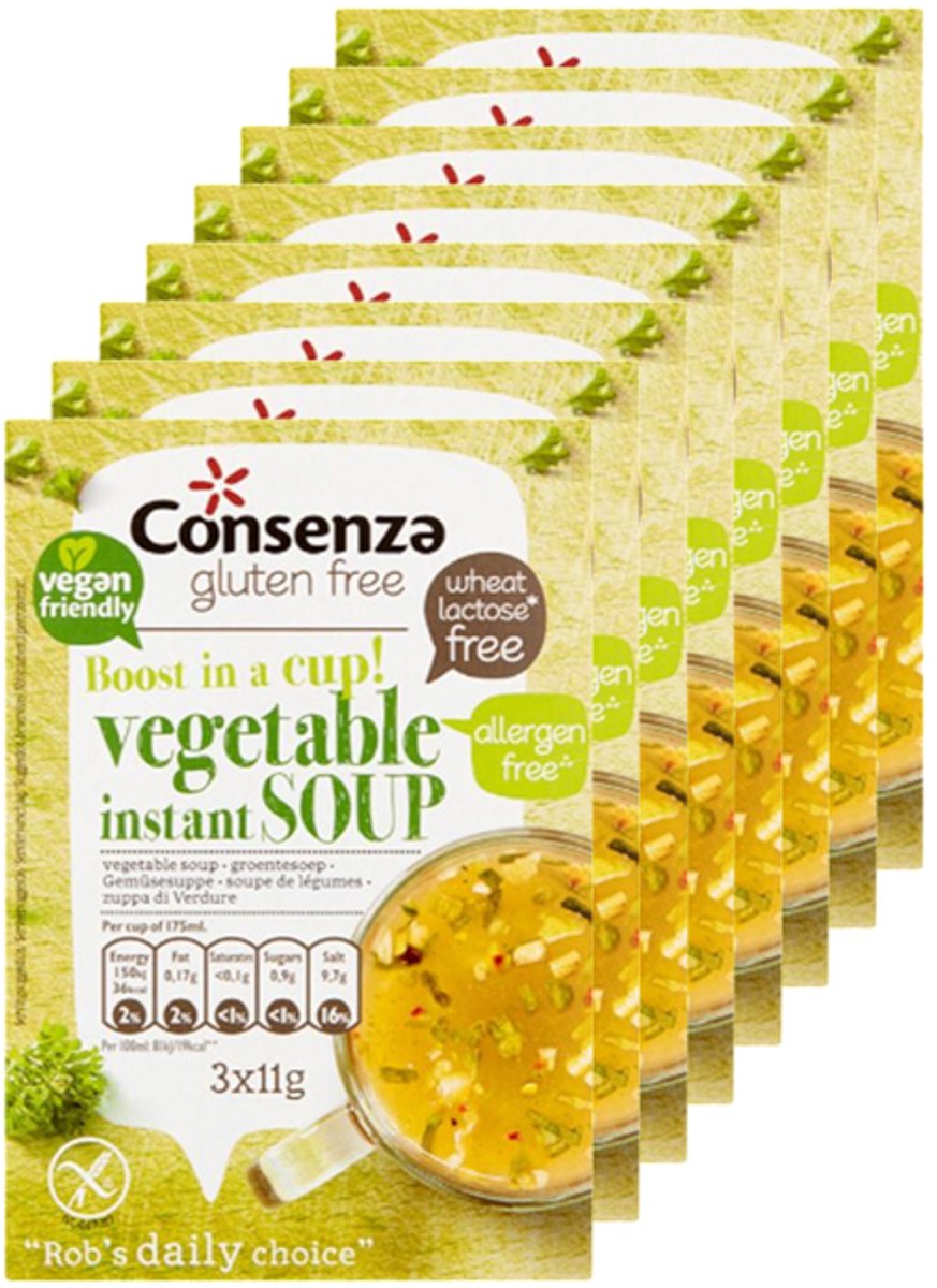 Consenza Groentesoep Instant - glutenvrij en biologisch - 8 stuks