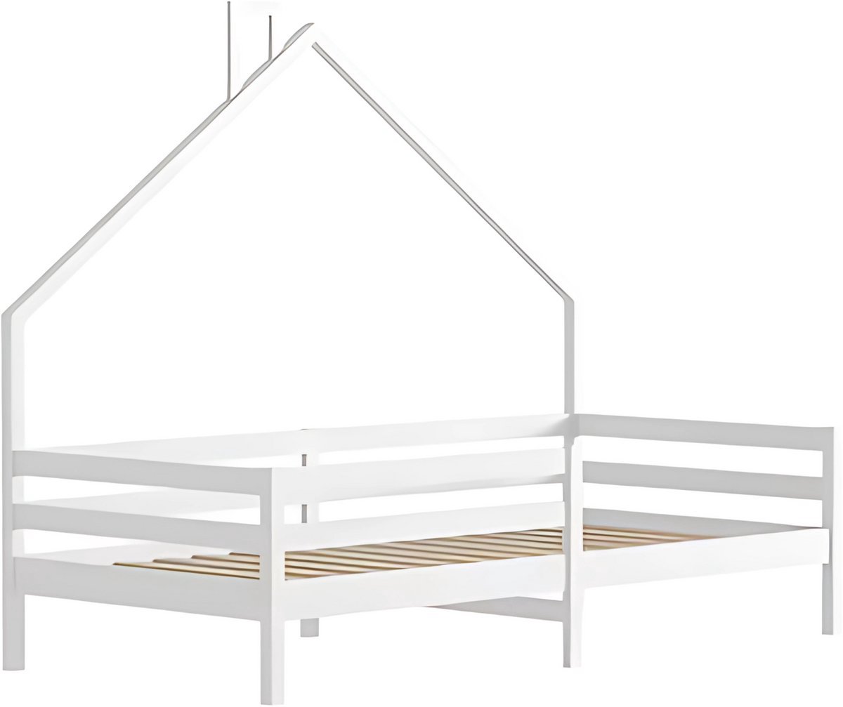Happiq Kinderbed Tavien 90x200 cm - Huisbed - Voor Kinderen - Peuterbed - Met lattenbodem - Zonder matras Wit