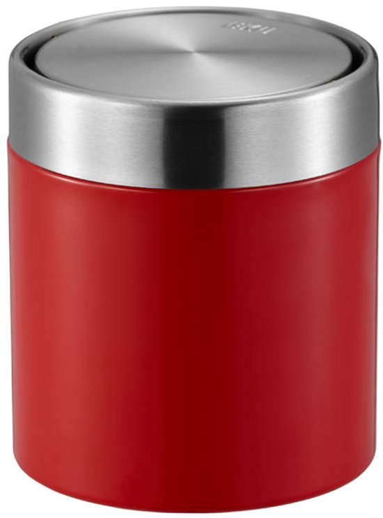 EKO - Fandy Tafelafvalbak 1,5 liter - Steel Stainless steel - rood, mat RVS - Prullenbak