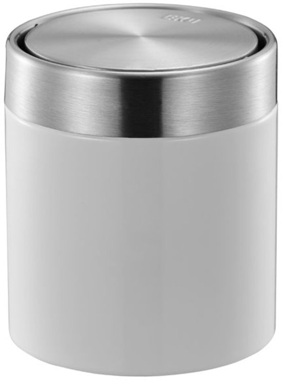EKO - Fandy Tafelafvalbak 1,5 liter - Steel Stainless steel - wit, mat RVS - Prullenbak