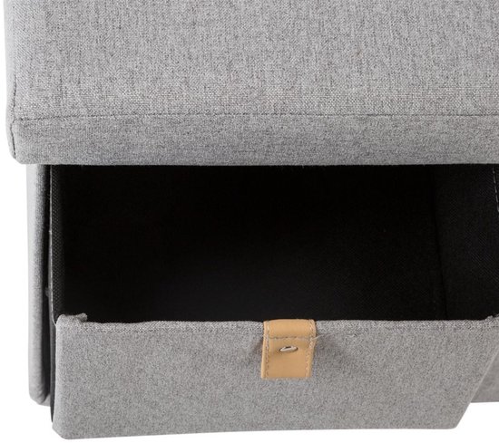 Eazy Living Pouf + Opbergbox Anda Avec 6 Paniers de rangement Grijs