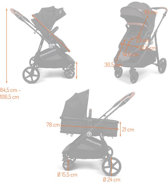 Poussette Multi 4 en 1 Baninni avec siège auto et base Nelia Vert