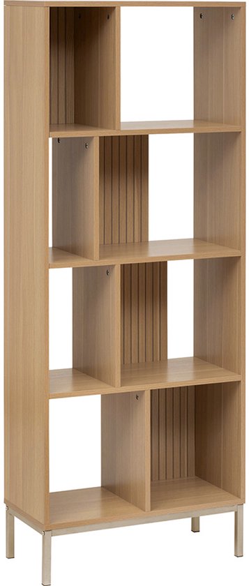 tectake Boekenrek Lexi 5 vakken 60x30x190cm, Zwart | Leen Bakker