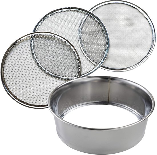 Sterico tuinzeef in verschillende maten | Ronde zeef 33cm | Aardezeef voor zaden, aarde, compost, stenen, onkruid, grind | Stapelbaar | Zeer stevig