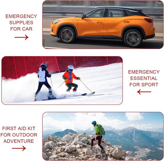 Mini trousse de premiers secours de voyage 46 pièces pour voiture, sac d'urgence pour voiture, outdoor , vélo, maison, moto, lieu de travail, camping, randonnée, urgences