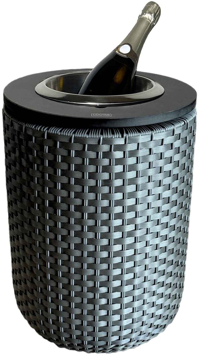 COOTAB Cooler Table 4-in-1 Loungetisch mit Edelstahl-Kühler London 50 cm antraciet, zwart-gekleurd