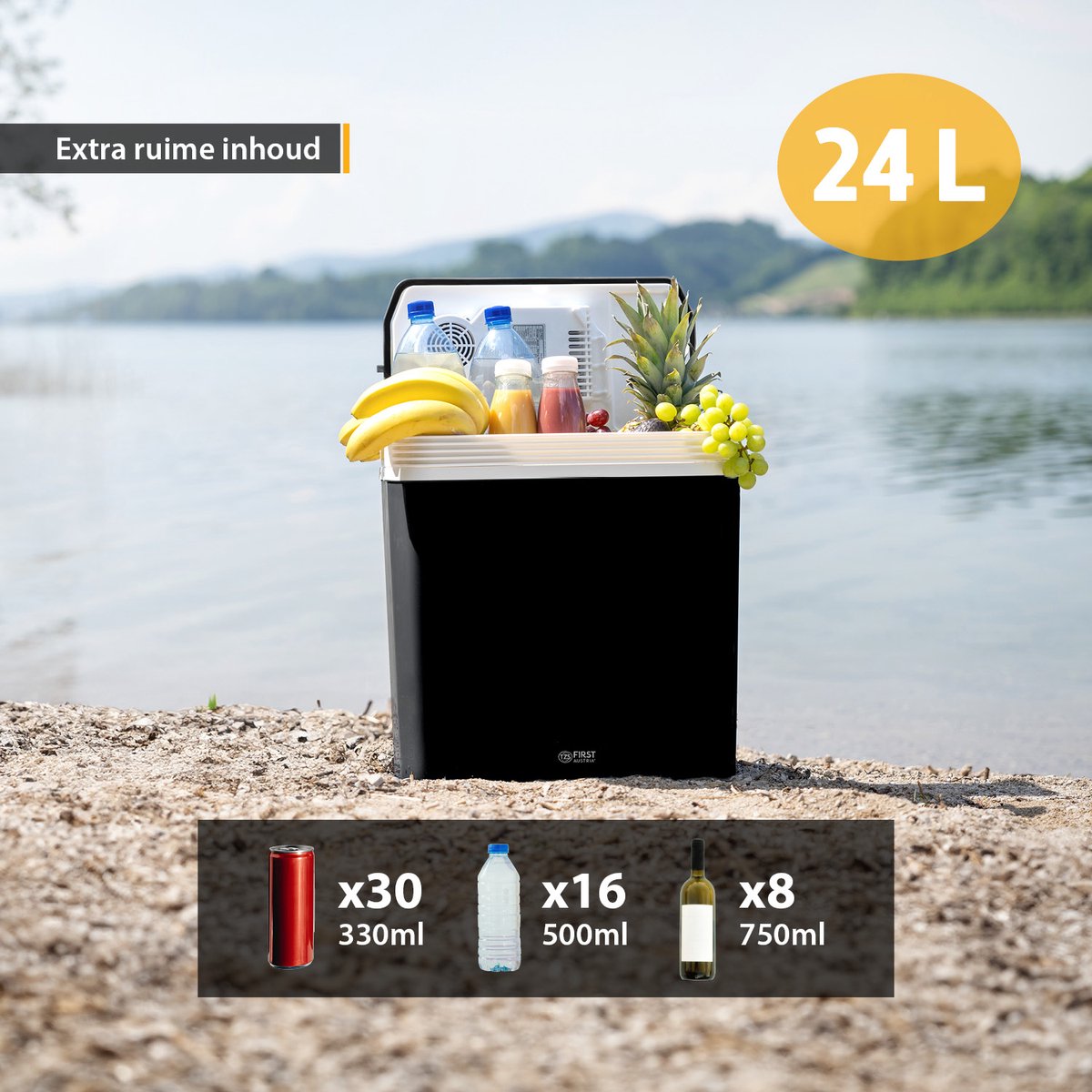 TZS First Austria Elektrische Koelbox - 24L - 12V en 230 volt - Frigobox -Koelen en Verwarmen - Zwart – foto 6