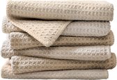 Chiffons en microfibre multifonctions - Torchons, chiffons de polissage - Lot de 6 - Kaki - 30 x 30 cm