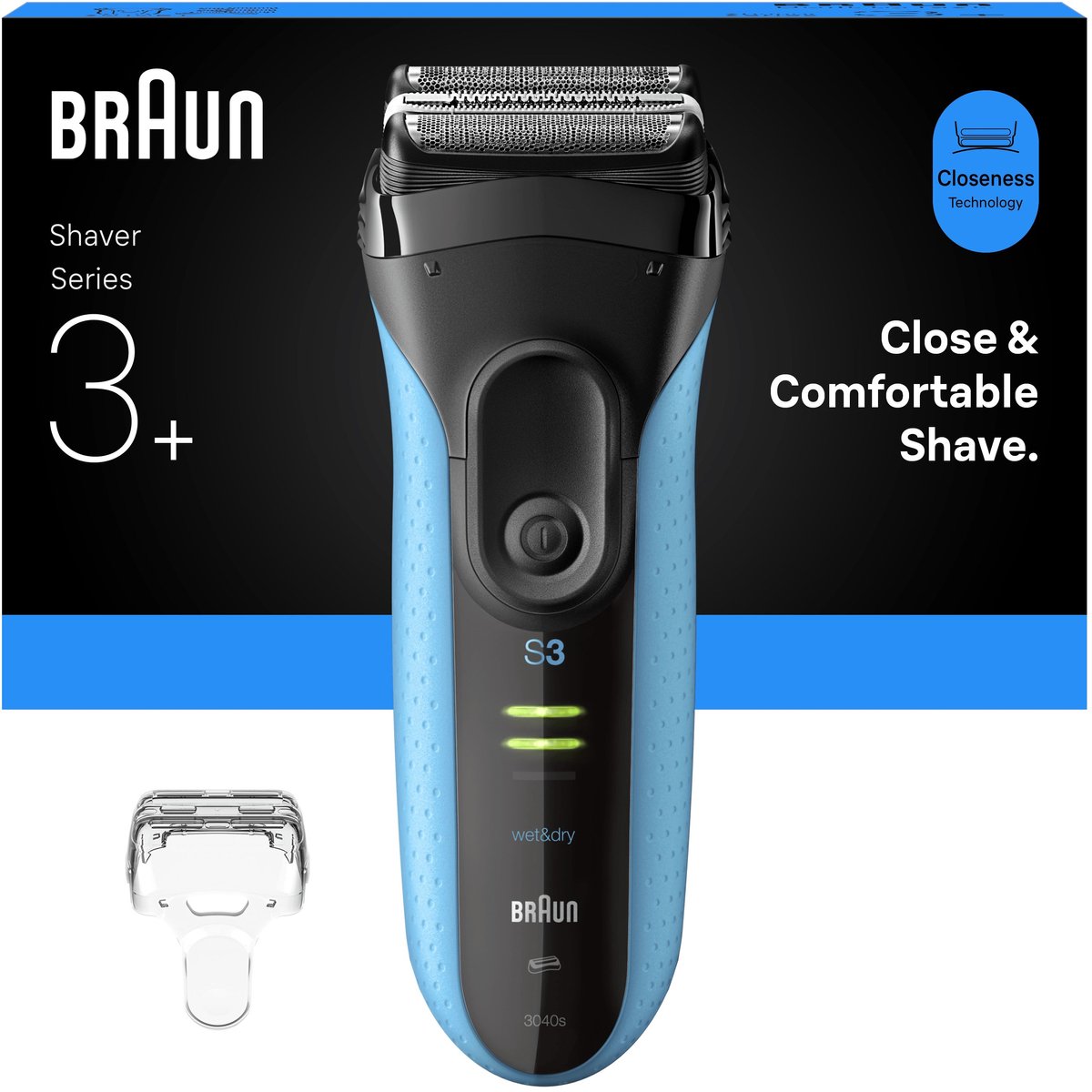 Braun Series 3+ 3040S Blauw