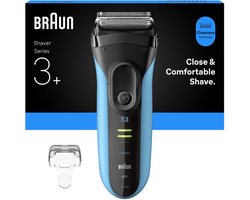 Braun Series 3+ Elektrisch Scheerapparaat - Precisietrimmer - Nat & Droog - 3040S - Blauw - Scheerapparaat voor Mannen