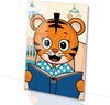 Tijger, Digital Art, Boek, Oranje, zwart, blauw, wit, beige