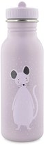 Trixie Drinkfles - Mrs. Mouse - RVS Waterfles voor kinderen - 500ml - Lekvrije Fles - Violet - Muis