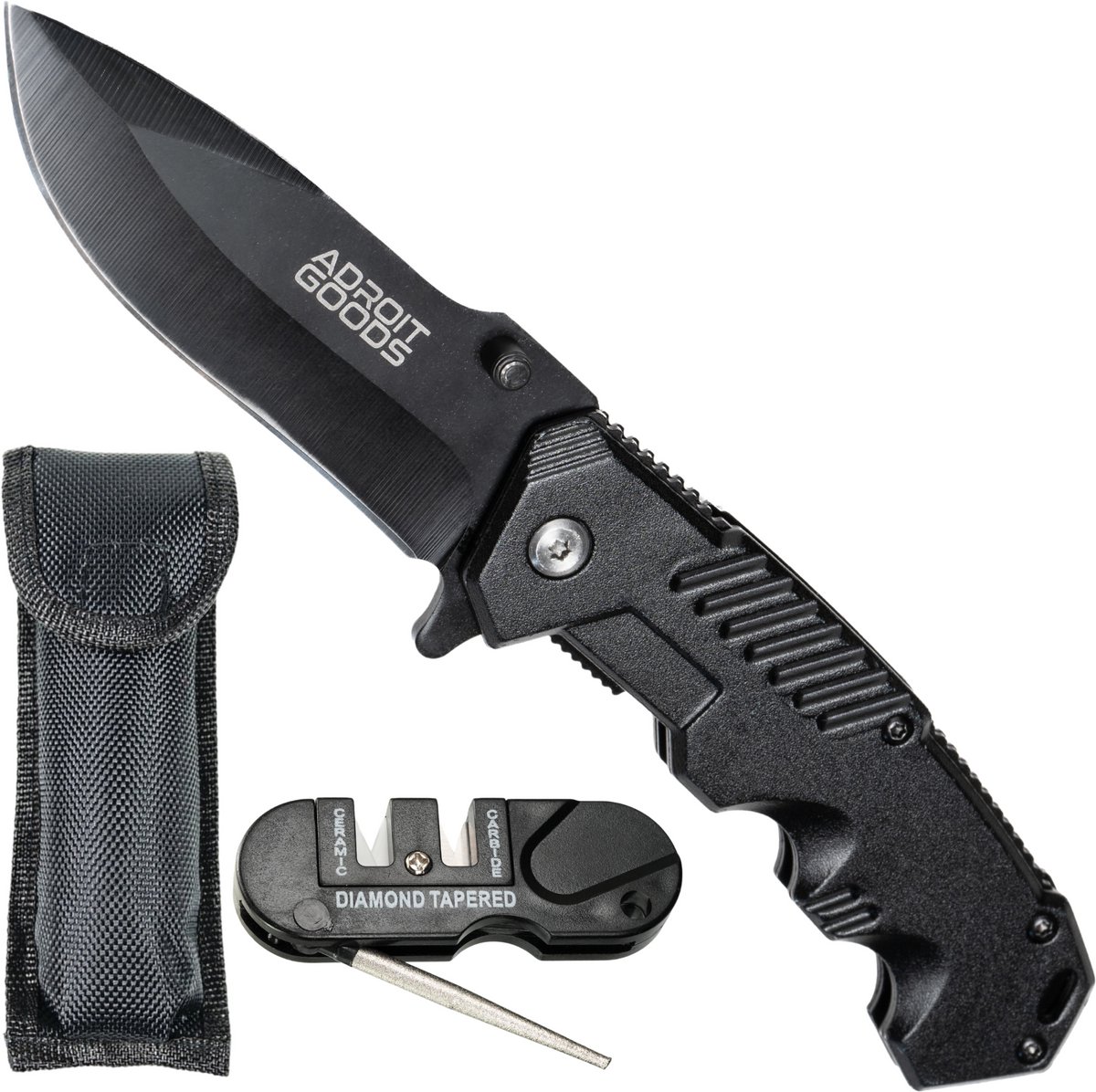 AdroitGoods Survival Zakmes - Nova X47 - Survival mes - Jachtmes - Staal en Titanium - Camping