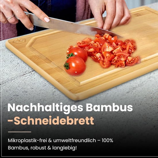 3-stuks kunststof snijplankenset met sapgoot en knoflookpers - antibacteriële