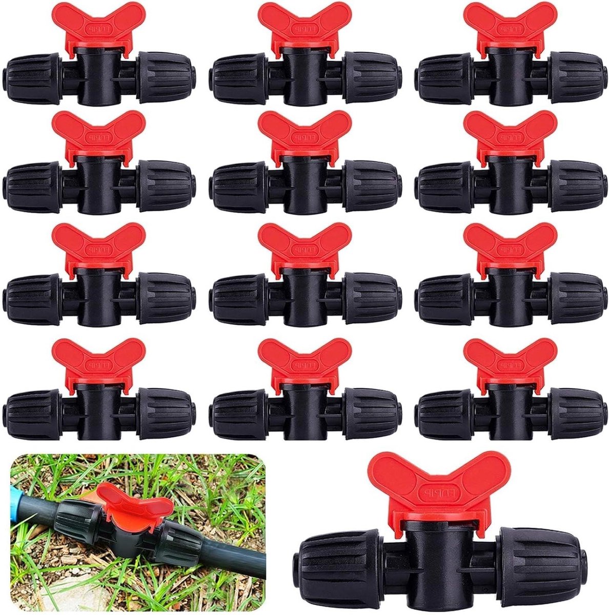 ByShane - Druppelirrigatieschakelaar 16 mm - PE-irrigatiebuis - Tuinirrigatiesysteem - Waterregulatie - Slangconnector - 20 stuks
