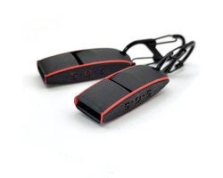 Noodfluitje v. noodpakket en zelfverdediging - 2 stuks + 2 gratis sleutelhangers + 1 gratis Dogtrainer - Veiligheidsfluitje - Alarmfluitje - Nood fluitje