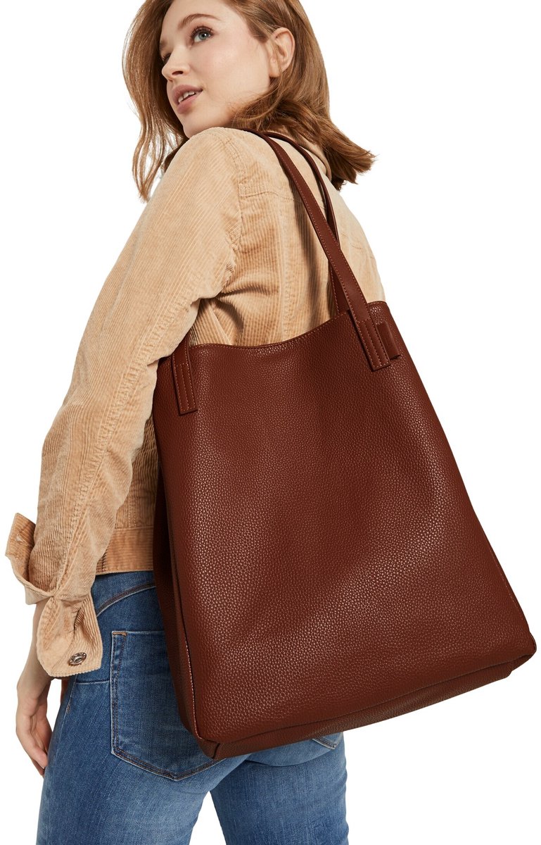 TOM TAILOR Shopper Schoudertas Arona Tote Bag No Zip Cognac Bruine