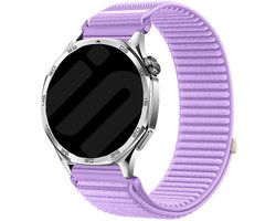 Strap-it Wave nylon bandje 20mm - Geschikt voor Samsung Galaxy Watch 7 / 6 / 5 / 4 (Pro / Classic) / 3 - 41mm / 42mm / Active 40 & 44mm / FE - Polar Ignite / Unite - Withings ScanWatch 2 - 42mm / Nova / Steel HR 40mm (paars)