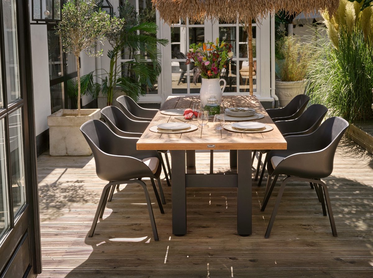 Hartman Heron table à manger de jardin 240x100 cm - Noir/Teck