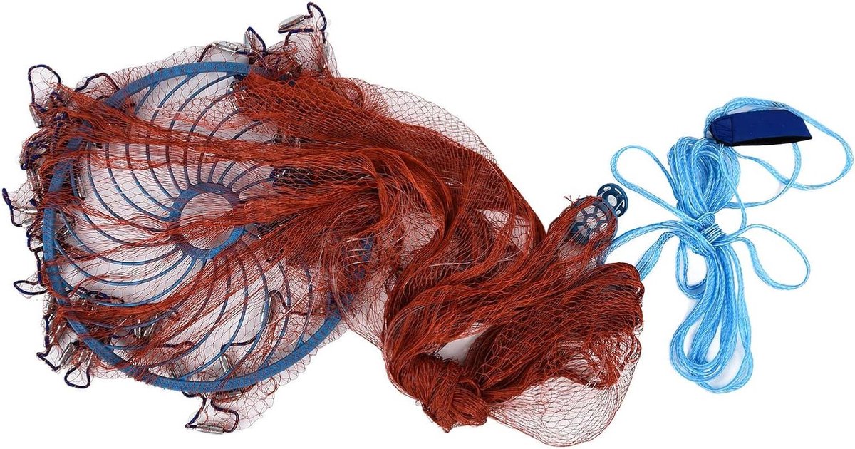 ByShane - Visnet voor het Hand Gooien van Vissen - Amerikaanse Visvijver - Automatisch Zwembadnet met Frisbee-effect - Visvijver Netting