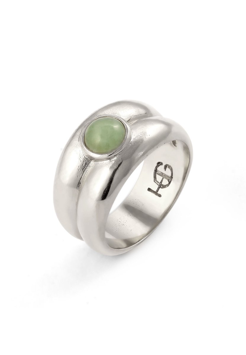 Haze & Glory - Ring - Bandring Jade Grün 925 Sterling Silber -