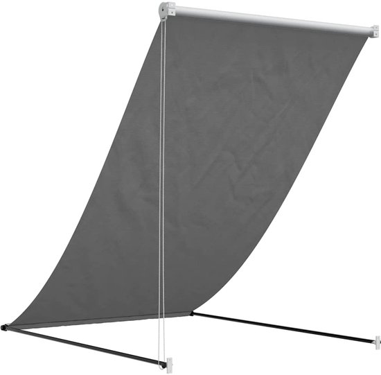 Store banne rétractable vidaXL 150 x 150 cm, tissu et acier, anthracite - Auvents banne rétractable - Store banne rétractable - Protection solaire