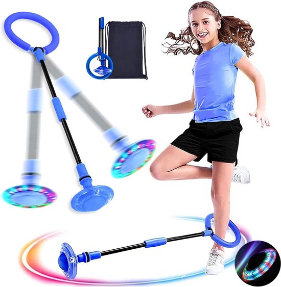 Foto: Sports opvouwbare stuiterbal sportspeelgoed blauw met rugzak pvc en pp veilig en duurzaam geschikt voor jongens en meisjes bal met verlichte wielen 62 cm