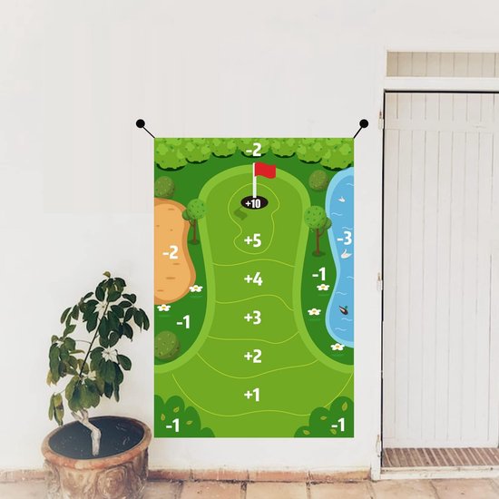 Golfspelset voor Kinderen - Chipping Golf Speelmat - Wasbaar Battle Royale Golfspel - Indoor Golfspel - Sticky Golf Mat Spel voor Volwassenen en Familie Kinderen — afbeelding 2
