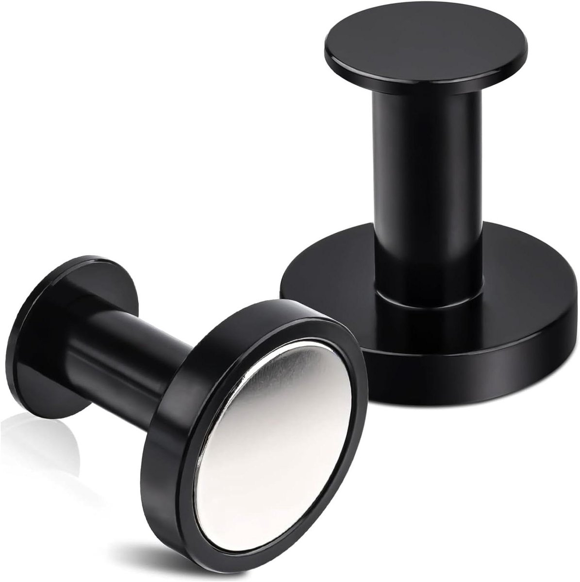 ByShane - Extra sterke Magneet Haken voor ijzeren deuren en koelkasten - Set van 2 - N38 Prestaties - Zwart - Ideaal voor keukens, kledingrekken, kantoren en camping