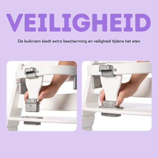 Geuther Houten Kinderstoel - Syt - Meegroeistoel voor kinderen van 6-36 maanden - inclusief eetblad - 5-punts veiligheidsgordel - 61x49x83cm - Eco/hout van Geuther — afbeelding 3