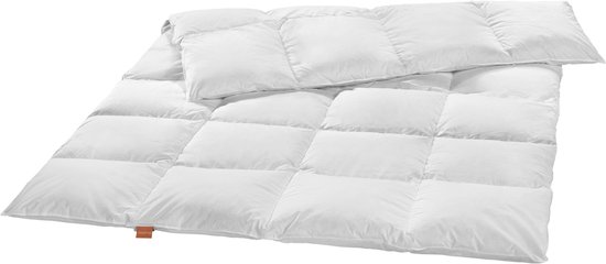 Couette en duvet de Premium Sleepling 135 x 200 cm | couette d'hiver extra chaude en 100 % duvet d'oie | housse en 100% coton | Certifié Nomite et Downpass | Fabriqué en Allemagne | lavable à 60 degrés | Blanc