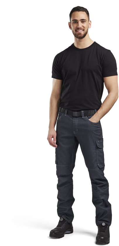 Blaklader 1439 Pantalon de Travail Denim Bleu Marine/ Zwart