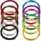 Allazone Lot De 10 Rouleaux De Fil De Perles En Aluminium Multicolore