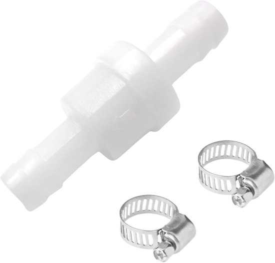 Terugslagventiel 12mm, met slang klemaansluiting