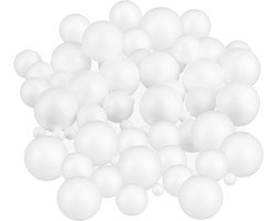 : Doodadeals® - Piepschuim Ballen – Knutselballen – Hobby – Ø 2, 5 en 7 cm – Wit – 72 Stuks