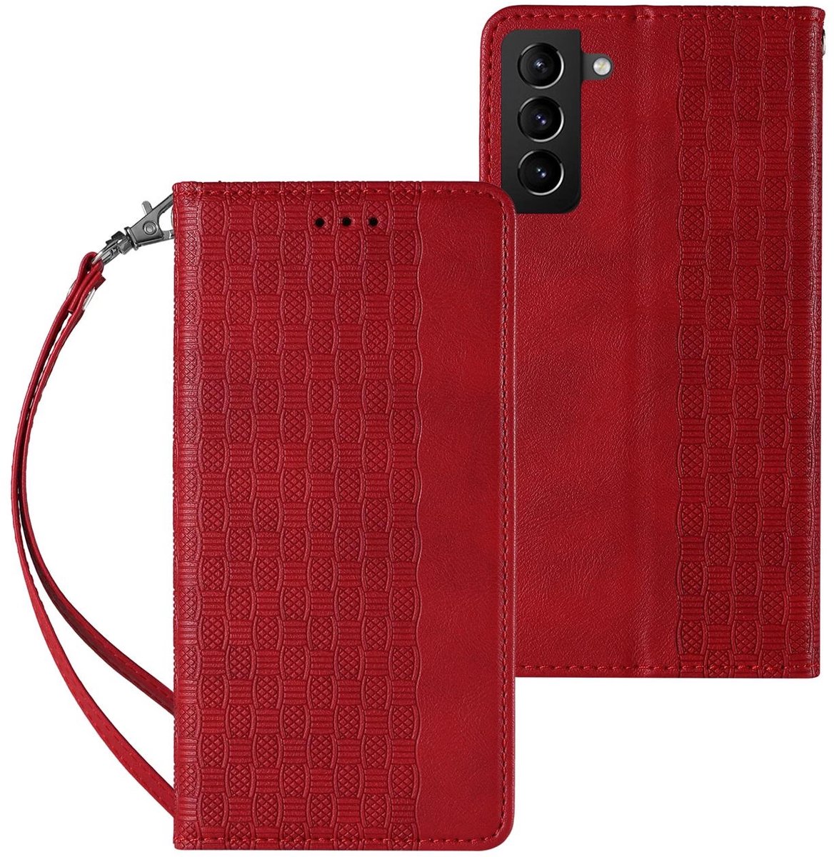 Hurtel Magneten Riem Hoesje Voor Samsung Galaxy S22+ S22 Plus Met Mini Lanyard
