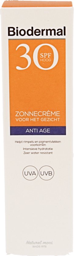 Biodermal Zonnebrand - Anti Age Zonnecrème voor het gezicht - SPF 30 - 40ml