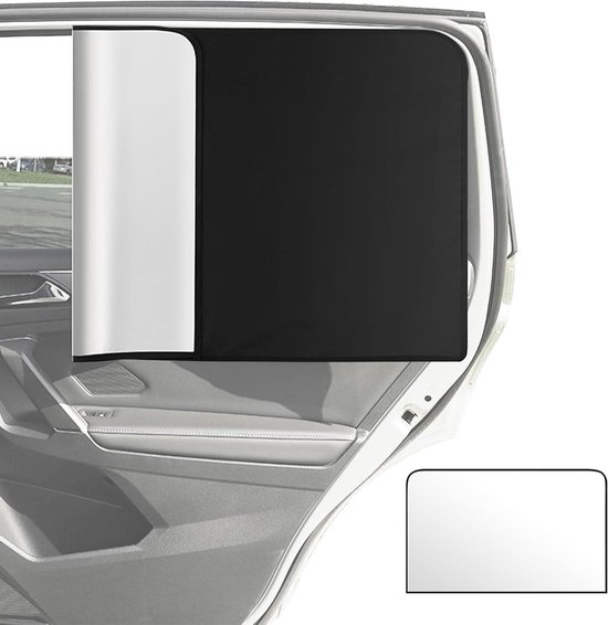 Foto: Jgs premium auto zonwering 2 stuks voor zijramen verduisteringsgordijnen autozonwering 79 x 50 cm bescherming tegen zon eenvoudige bevestiging