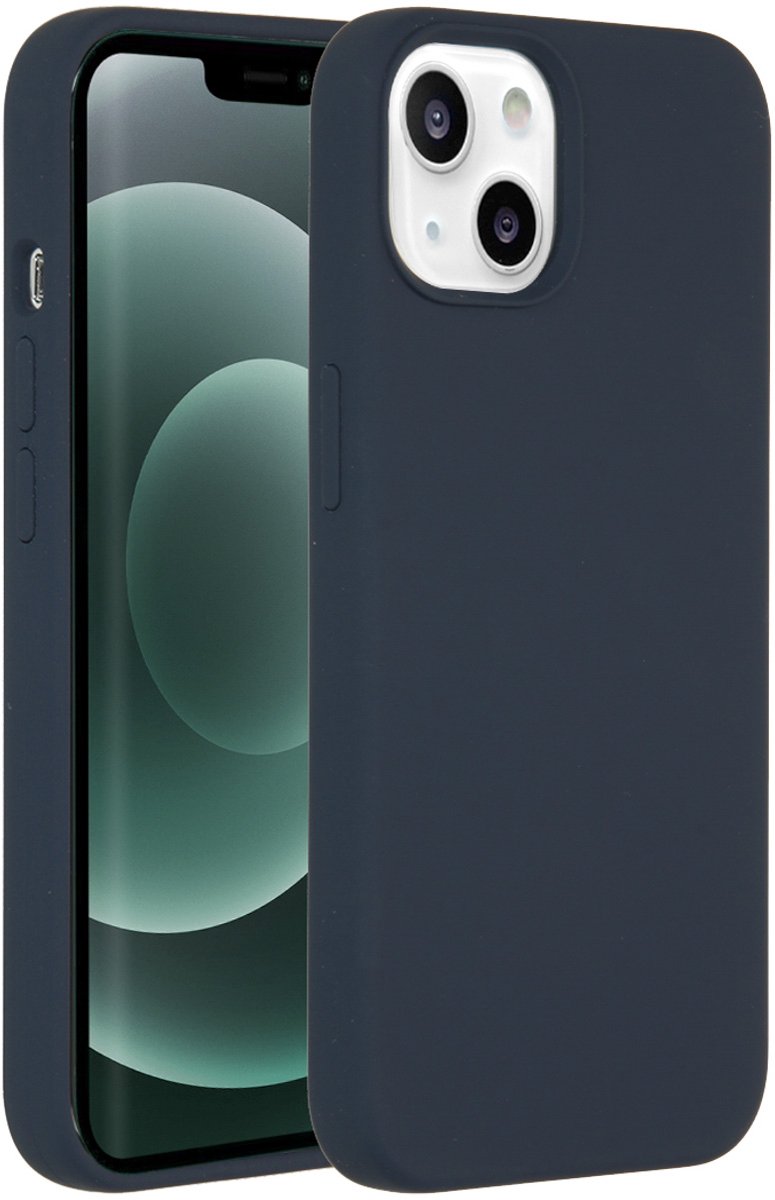 Accezz Liquid Silicone Backcover met MagSafe iPhone 13 Mini hoesje - Donkerblauw