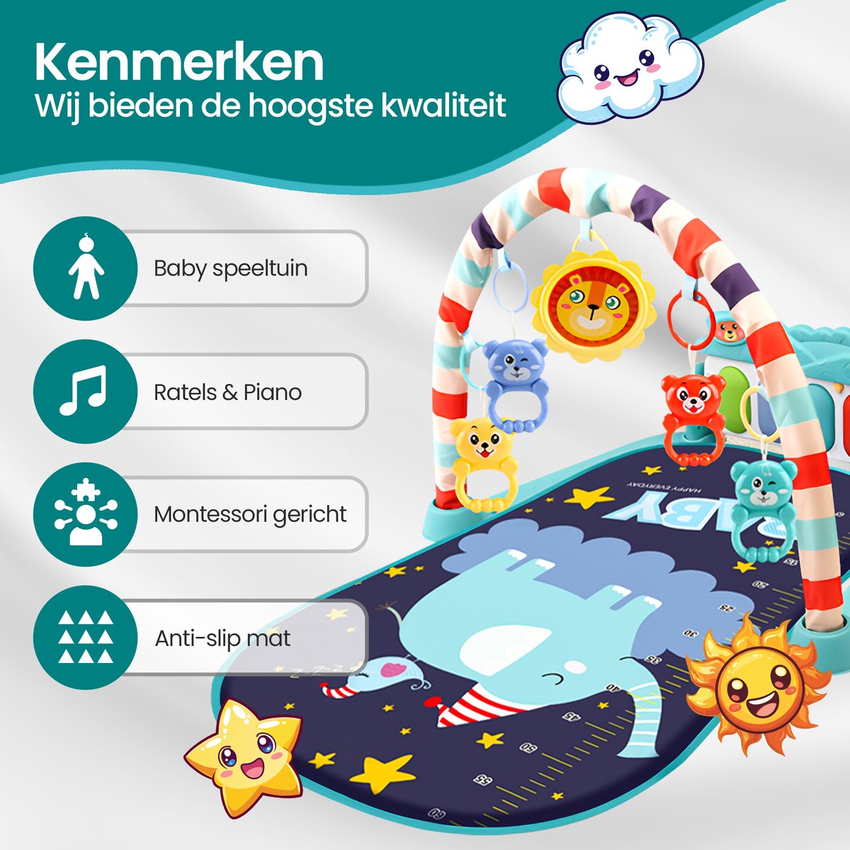Velox Goods VL-504 Baby Gym met Fitness Piano thumbnail 4