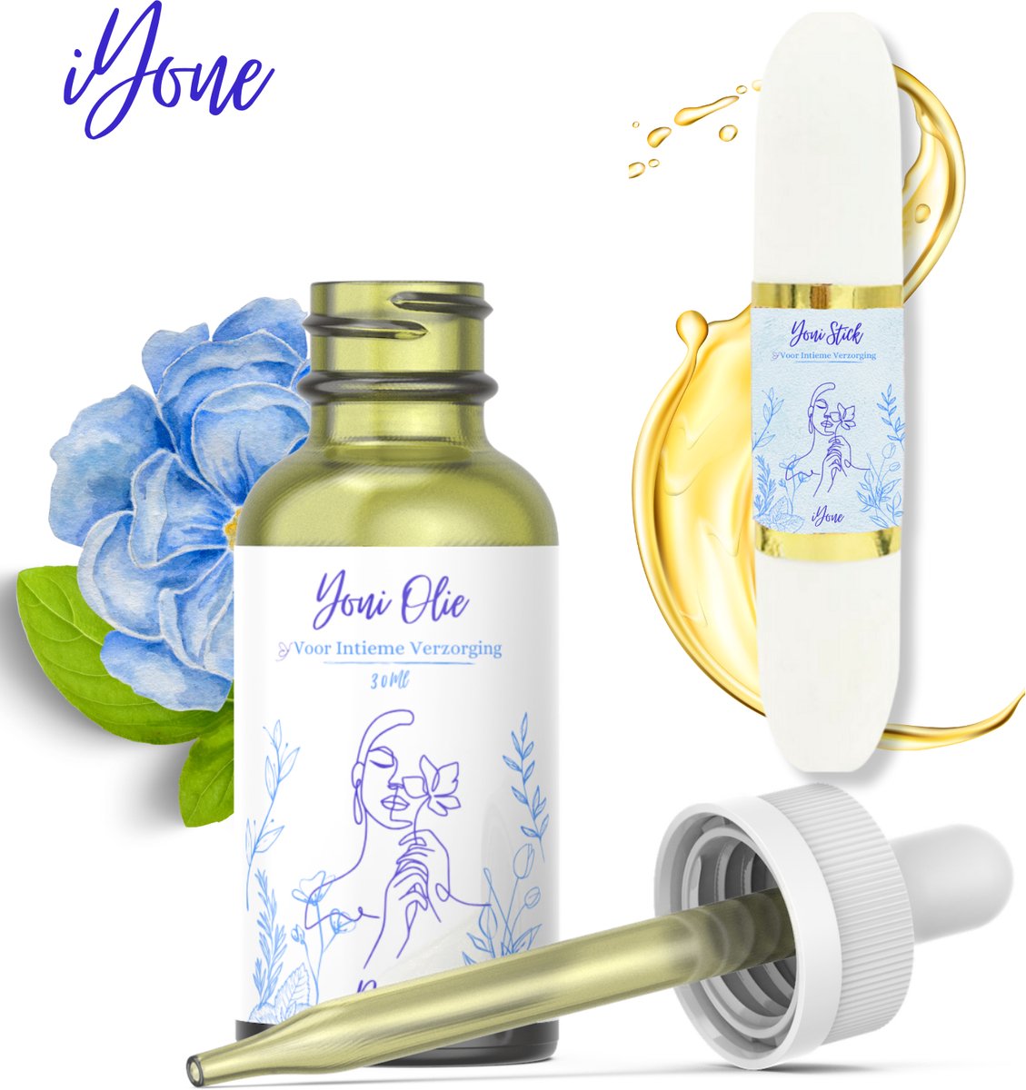 Goedkoopste iYone® Yoni Olie - Vaginale Olie - Yoni Stick - Yoni Verstrakking - Vaginale verzorging - Glijmiddel - Antibacterieel - Yoni Oil - Intieme Verzorging