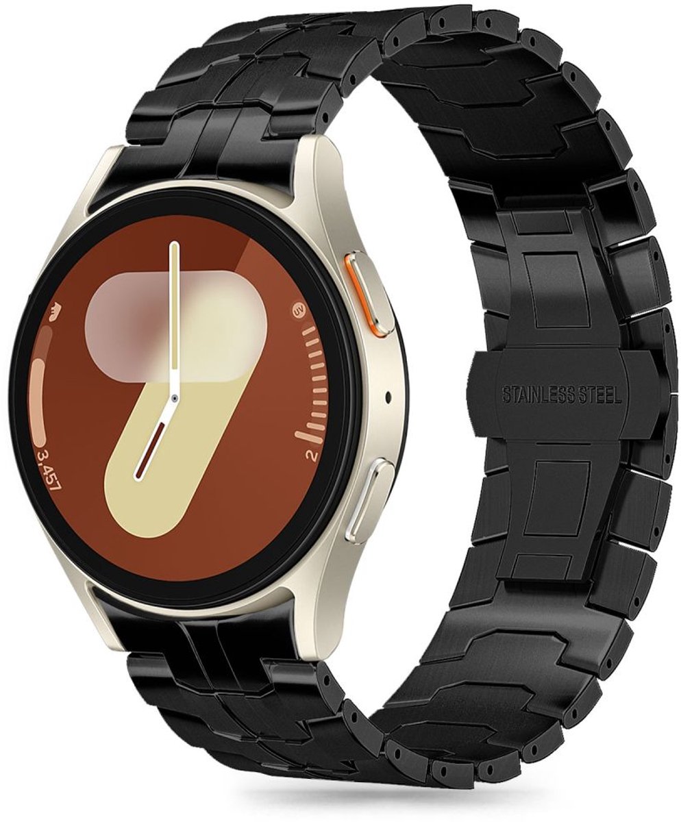 Tech-Protect Rvs Lijn Samsung Galaxy Watch 4 / 5 / 5 Pro / 6 / 7 / Fe Zwart