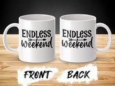 Tasse week-end sans fin, Design décontracté, cadeau idéal, ambiance vacances, tasse unique, cadeau pour amis, tasse de travail, tasse à Thee