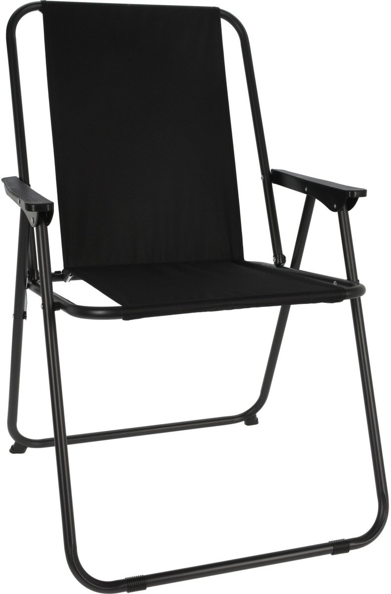 Redcliffs Klapstoel unica - zwart - opvouwbaar - 75 x 38 cm - metaal/polyester - campingstoel/tuinstoel