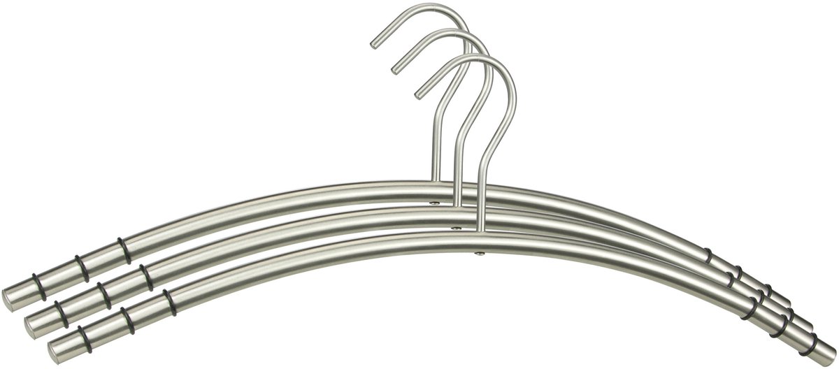 Kledinghanger 45,5 x 16 cm | Zilver | 3 stuks