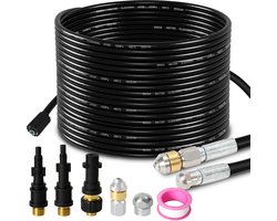 20 Meter Rioolslang Geschikt Voor Kärcher K2, K3, K4, K5, K6, K7 Hogedrukreiniger - Slang Reiniging Set met sproeiers - Rioolrat - Karcher Accessoires